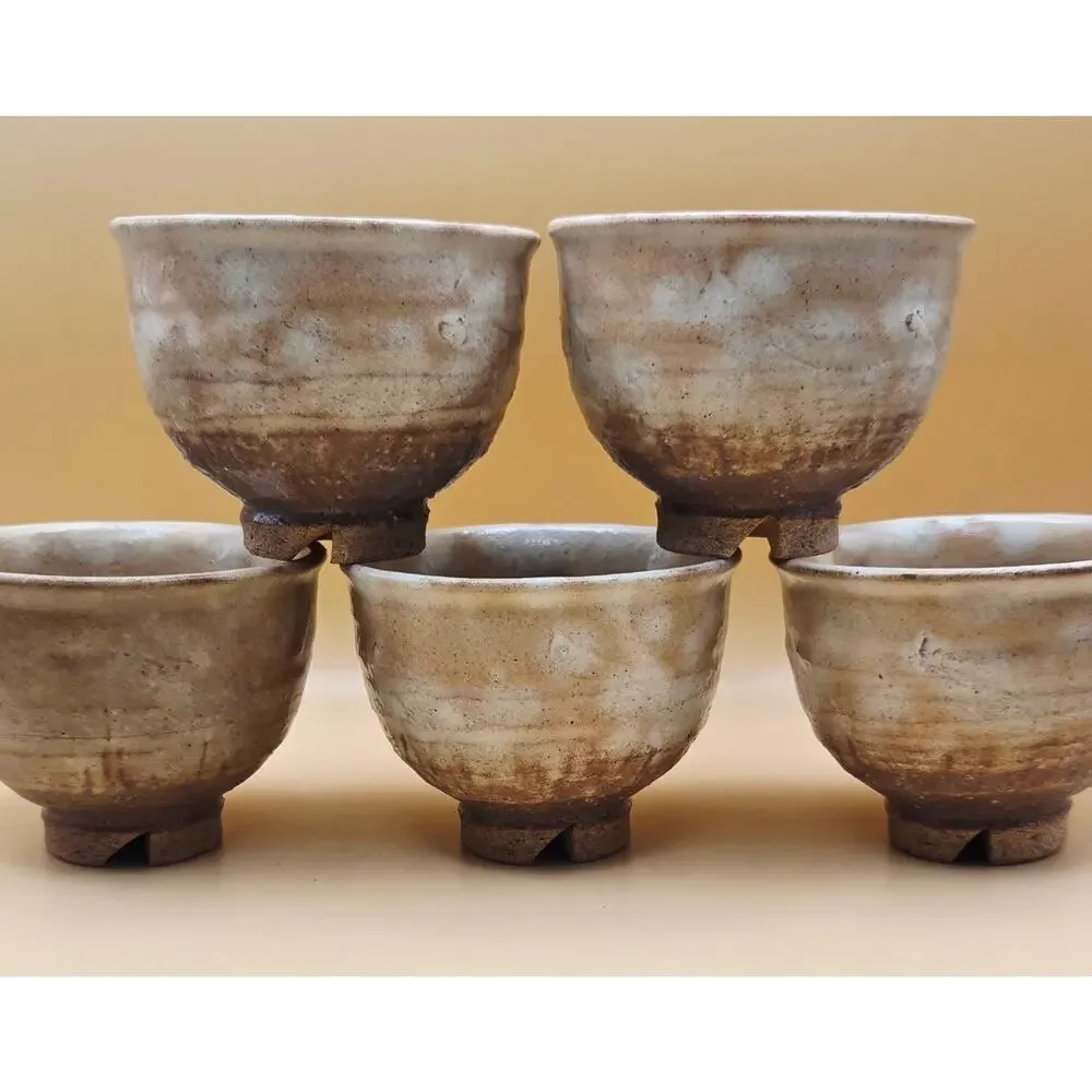 Hagi- Yaki Chawan Japanese Tea/Matcha/Coffee Bowl Cups Set of 5